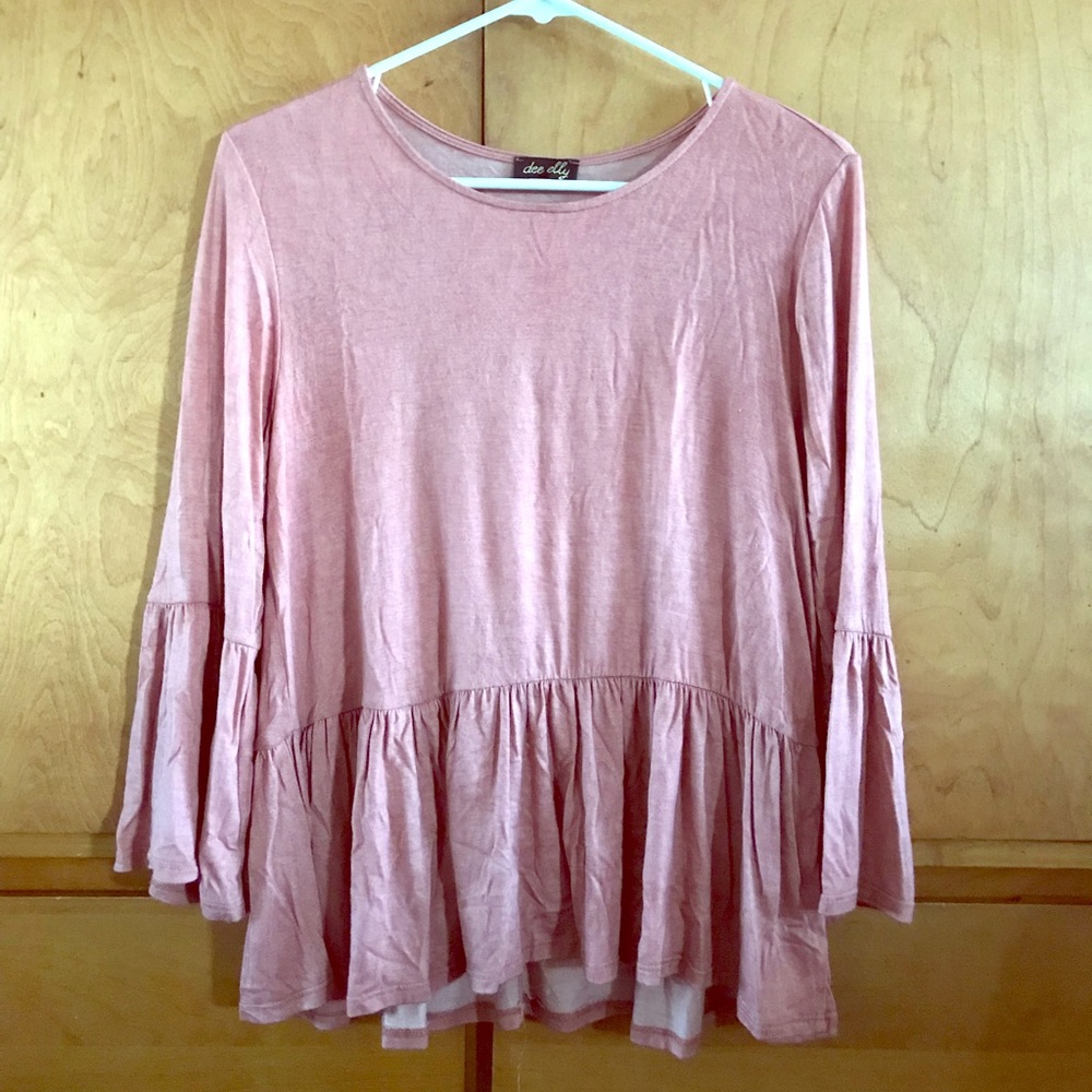 Dusty Rose colored peplum blouse